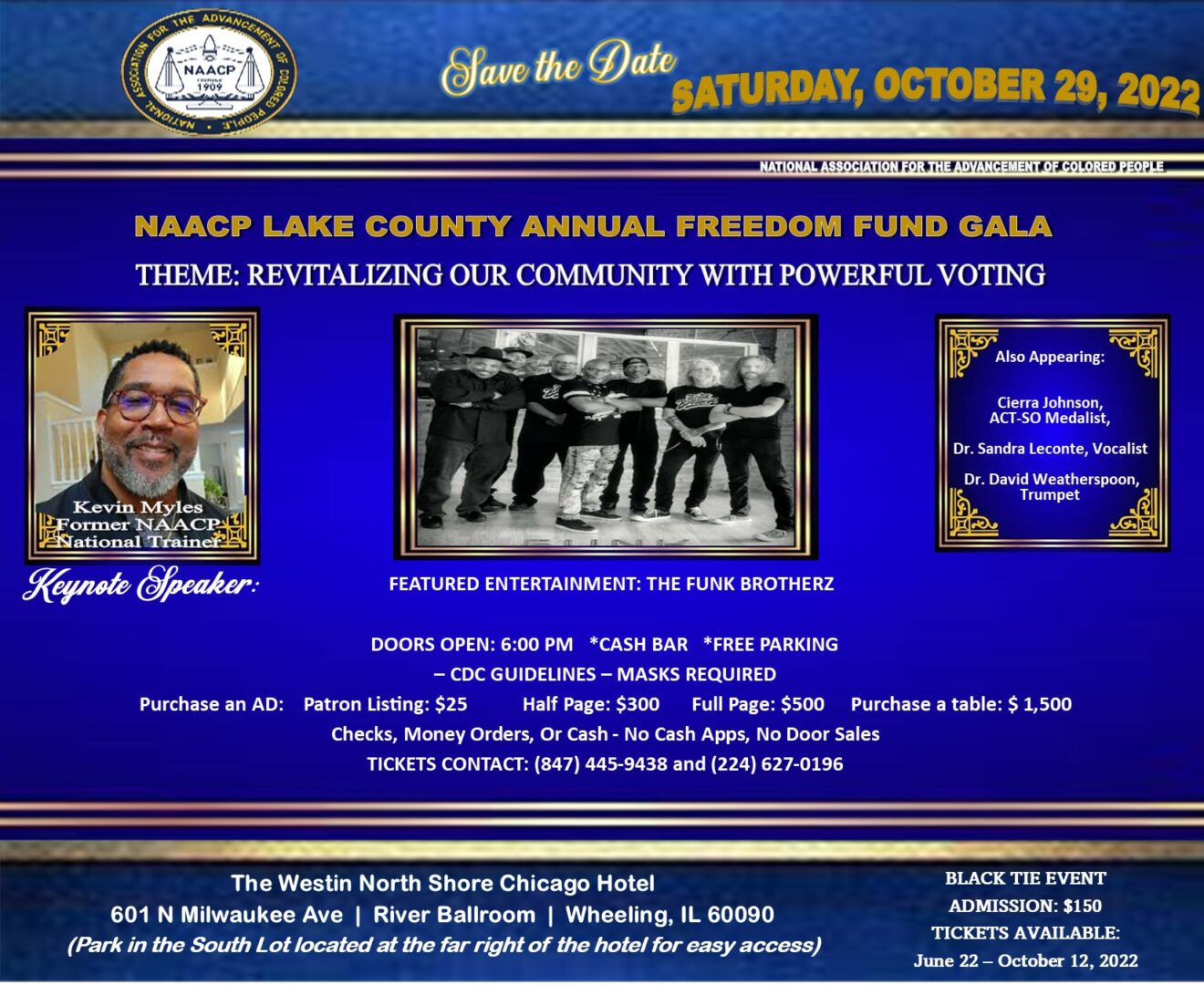 A screen shot of the naacp lake county annual freedom fund gala.
